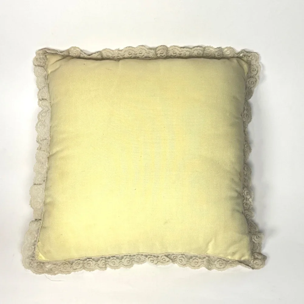 Vintage Granny-made Embroidered Throw Pillow 16